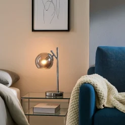 Nia Chrome Smoke Table Lamp