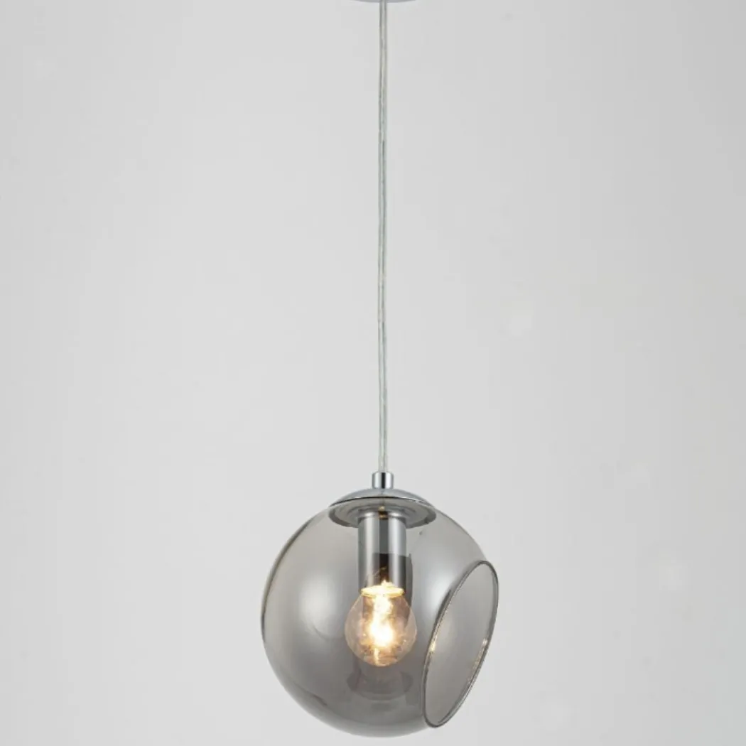 Nia Chrome Smoked 1-Light Pendant