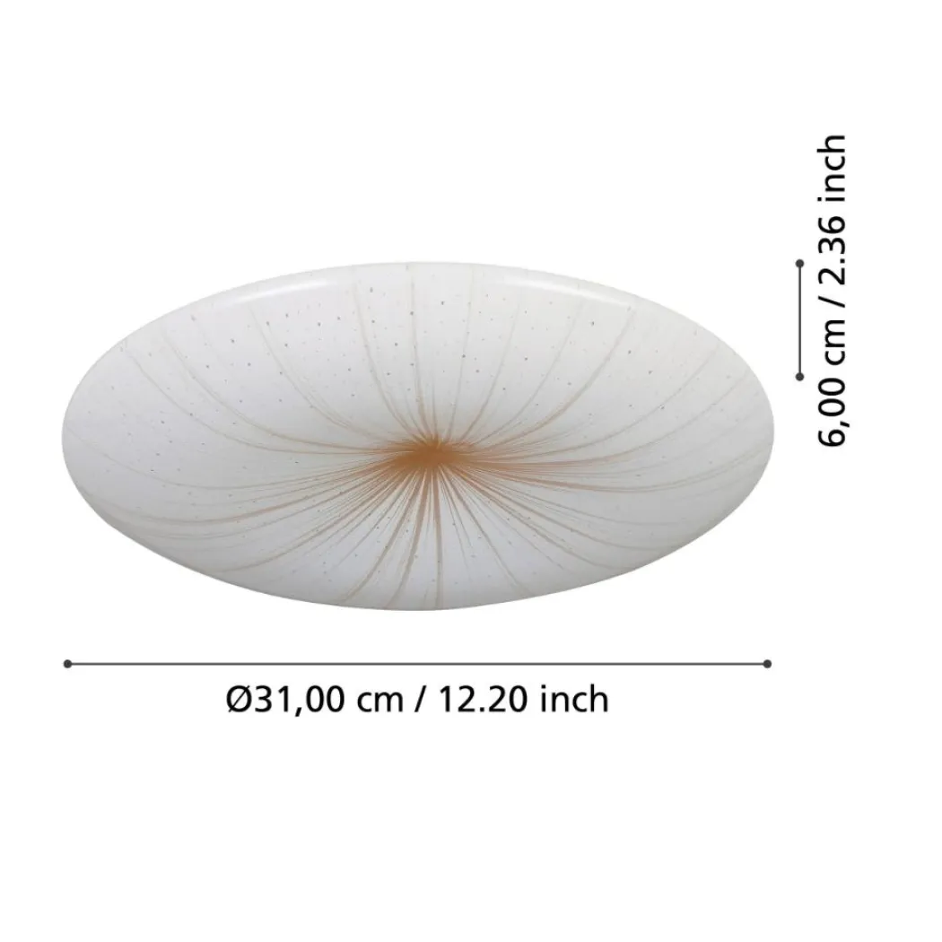Nieves White and Gold LED Flush Ceiling Light