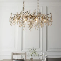 Nightingale 6 Light Gold Ceiling Pendant Bar