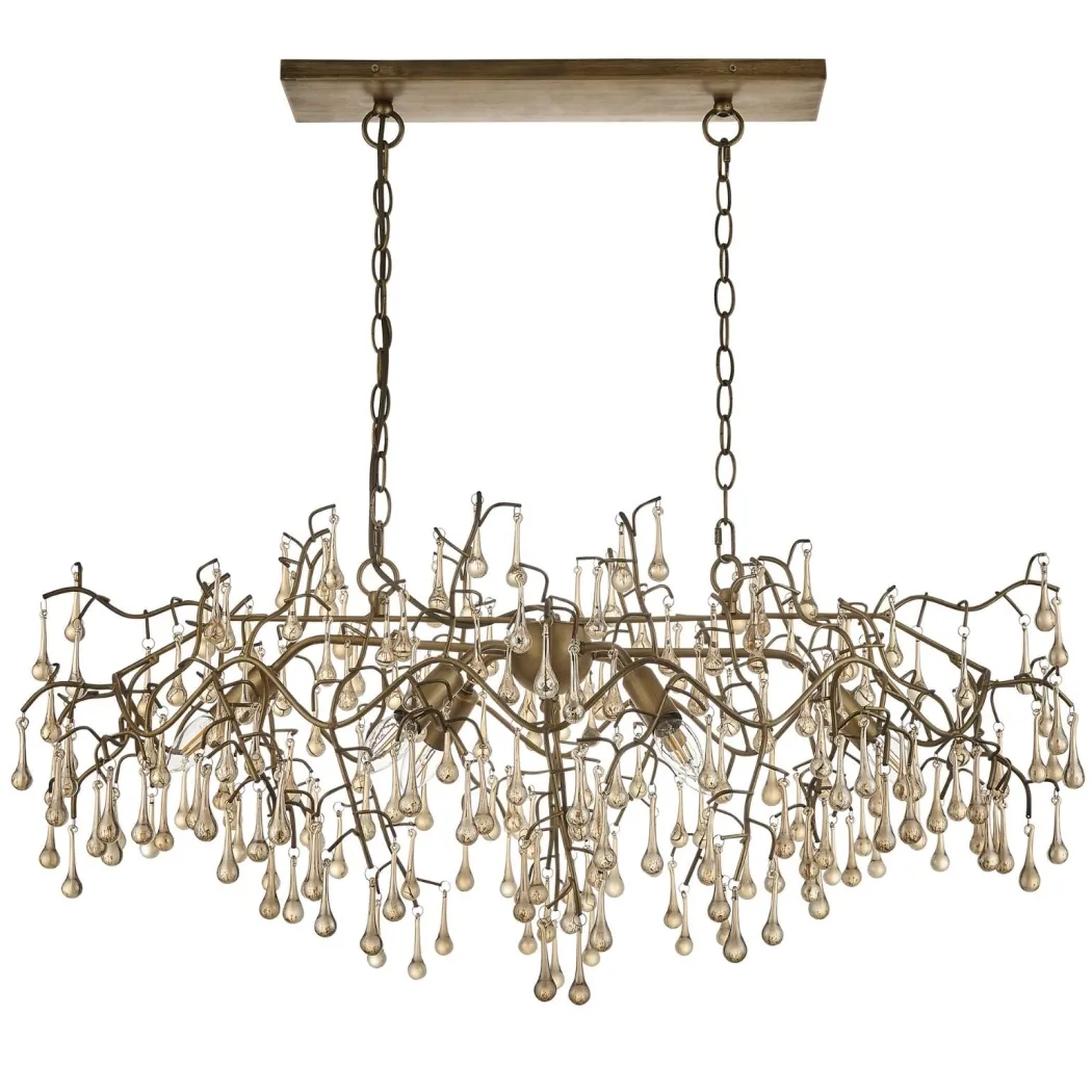 Nightingale 6 Light Gold Ceiling Pendant Bar