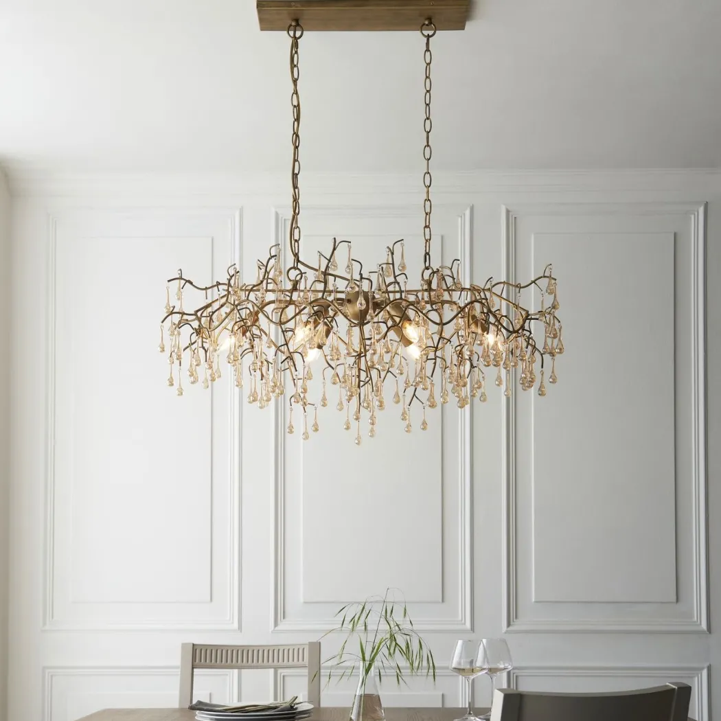 Nightingale 6 Light Gold Ceiling Pendant Bar