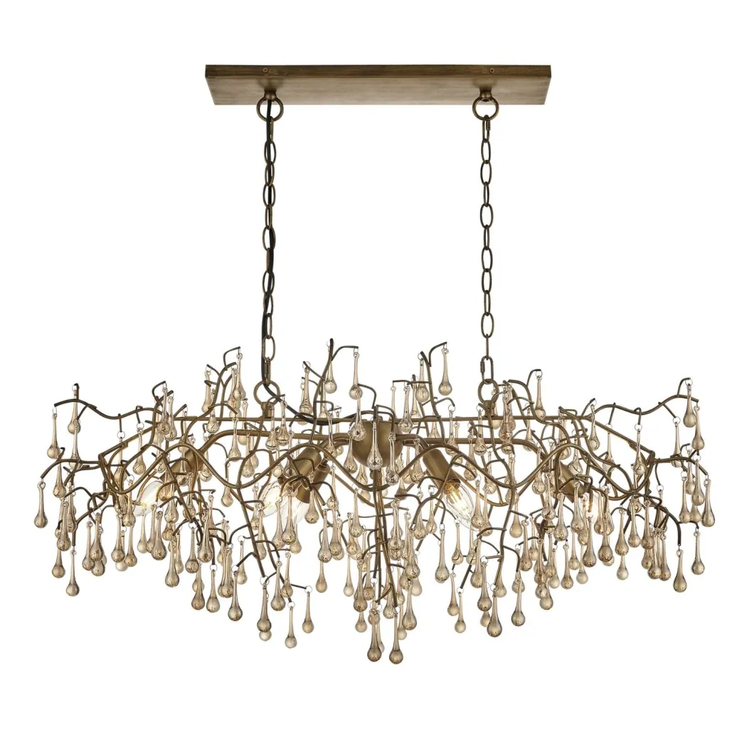 Nightingale 6 Light Gold Ceiling Pendant Bar