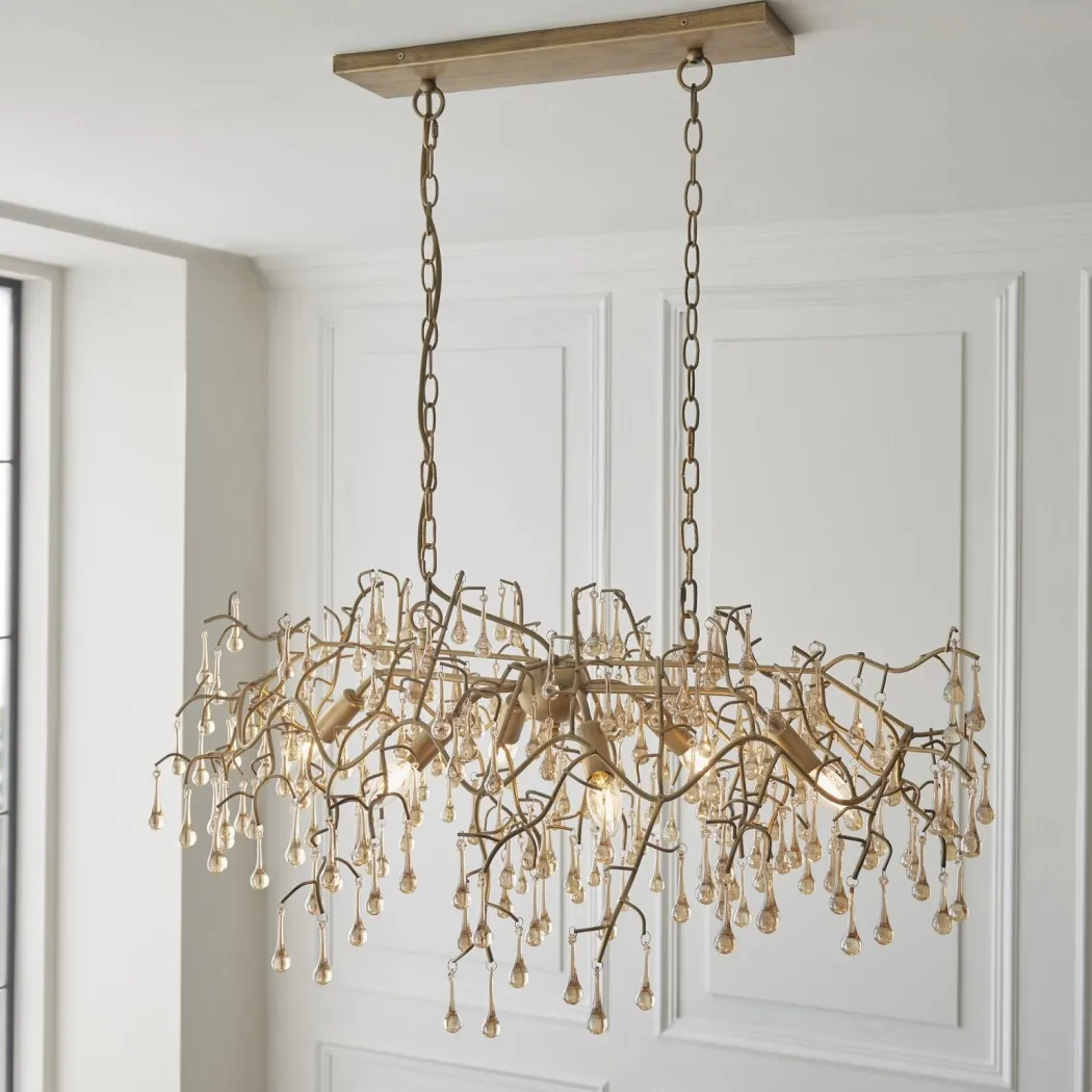 Nightingale 6 Light Gold Ceiling Pendant Bar