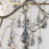 Nightingale 4 Light Silver & Glass Pendant Ceiling Light