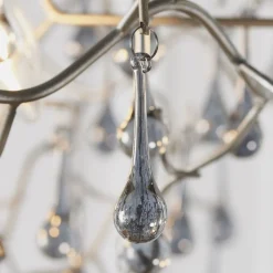 Nightingale 4 Light Silver & Glass Pendant Ceiling Light