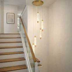 Nina 5-Light LED Cascade Antique Brass Pendant