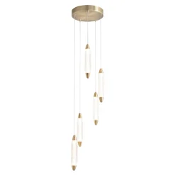 Nina 5-Light LED Cascade Antique Brass Pendant