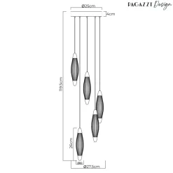 Nina 5-Light LED Cascade Antique Brass Pendant