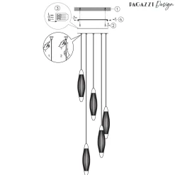 Nina 5-Light LED Cascade Antique Brass Pendant