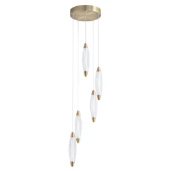 Nina 5-Light LED Cascade Antique Brass Pendant