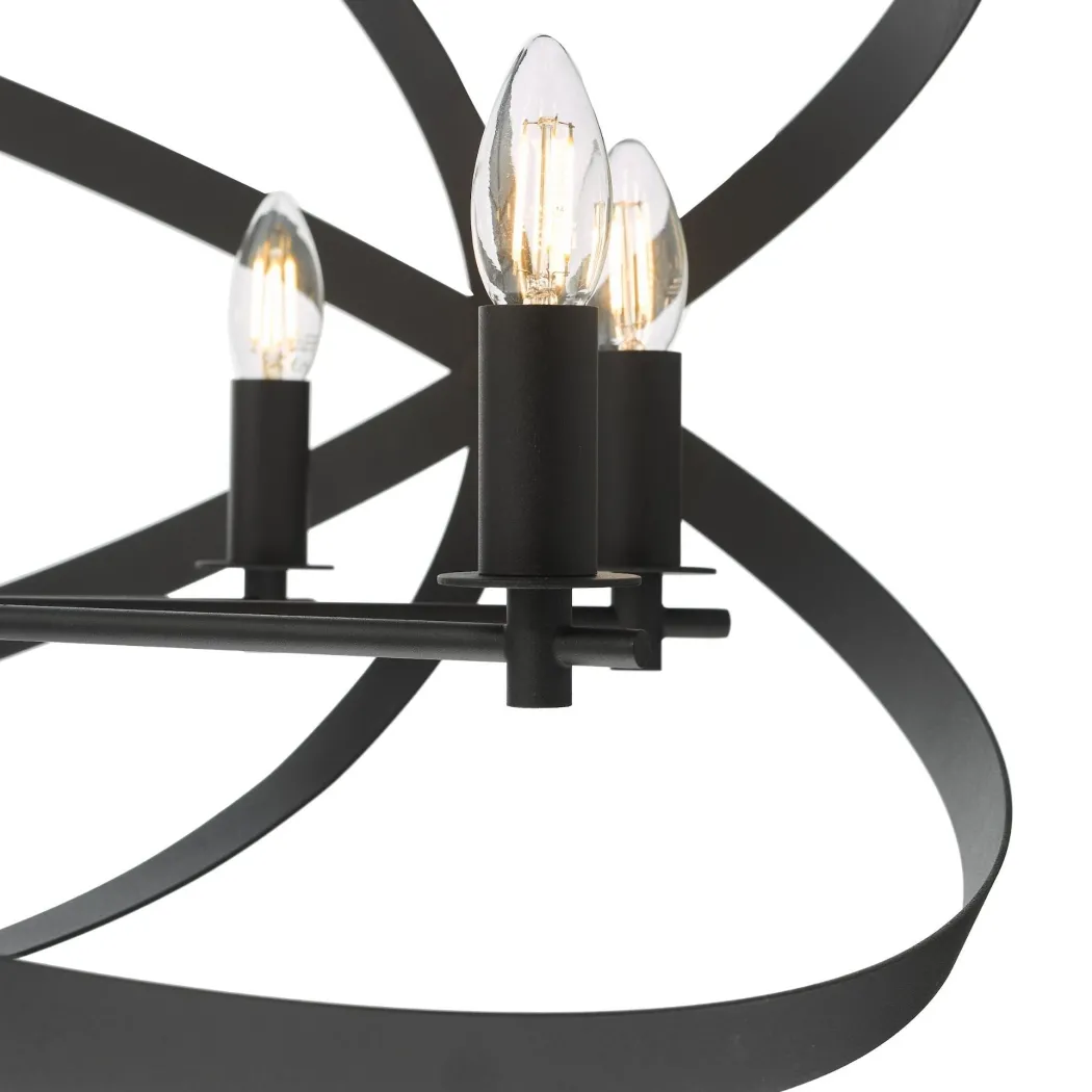 Nitya 8 Light Matte Black Pendant Ceiling Light