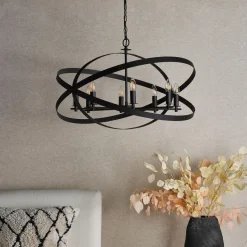 Nitya 8 Light Matte Black Pendant Ceiling Light