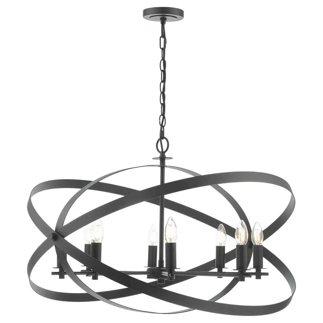 Nitya 8 Light Matte Black Pendant Ceiling Light