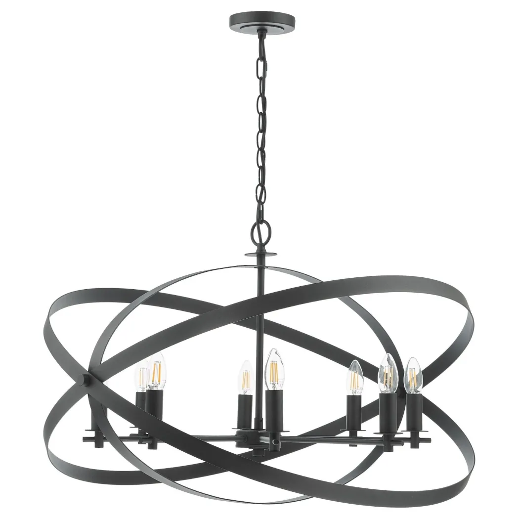 Nitya 8 Light Matte Black Pendant Ceiling Light
