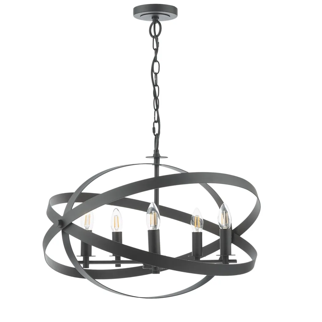 Nitya 5 Light Matte Black Pendant Ceiling Light
