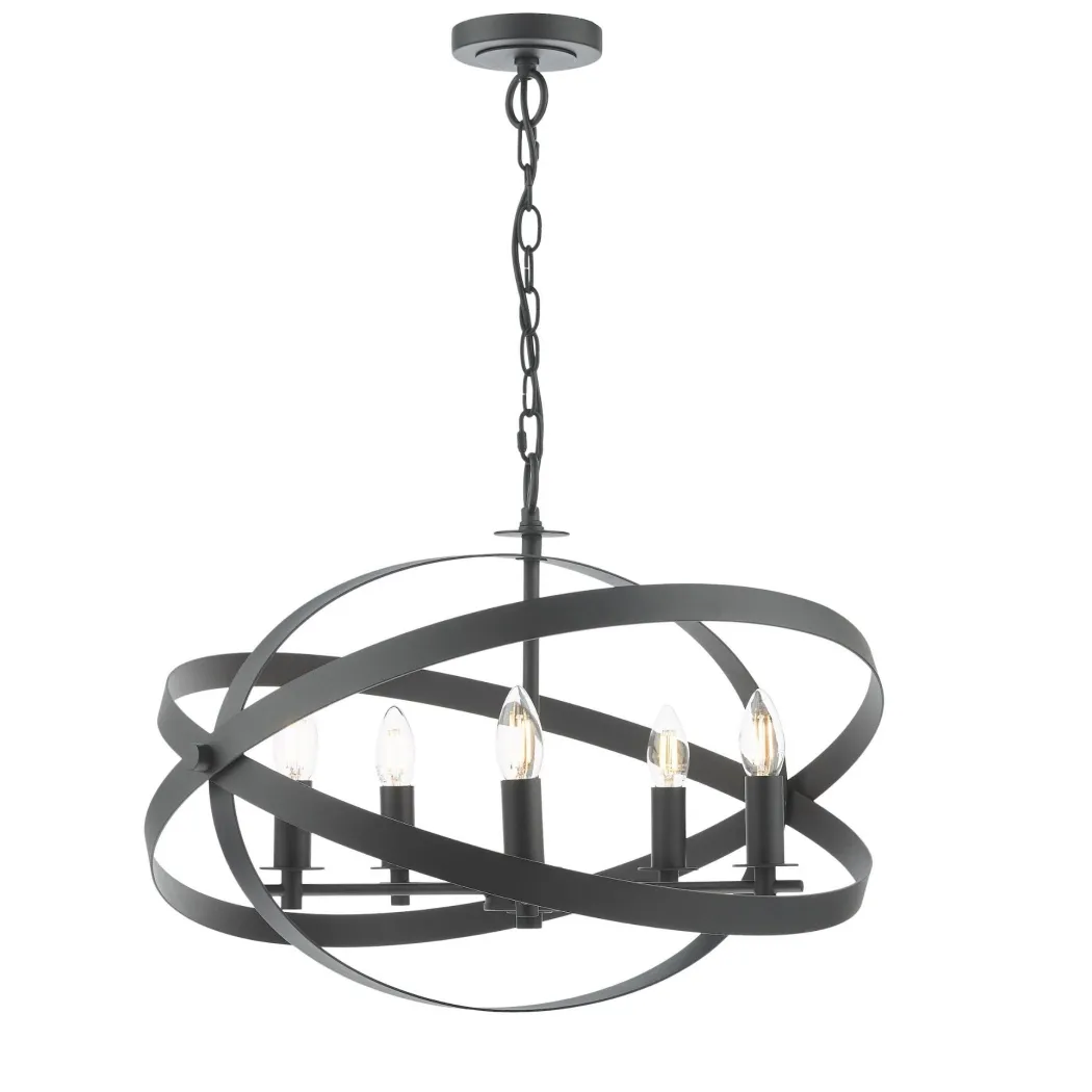 Nitya 5 Light Matte Black Pendant Ceiling Light