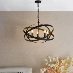 Nitya 5 Light Matte Black Pendant Ceiling Light