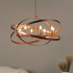 Nitya 8 Light Mottled Copper Pendant Ceiling Light