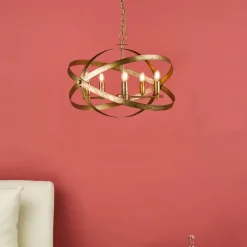 Nitya 5 Light Mottled Copper Pendant Ceiling Light