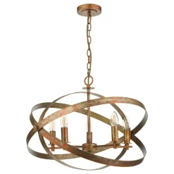 Nitya 5 Light Mottled Copper Pendant Ceiling Light