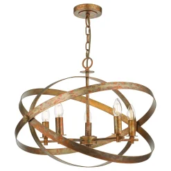 Nitya 5 Light Mottled Copper Pendant Ceiling Light