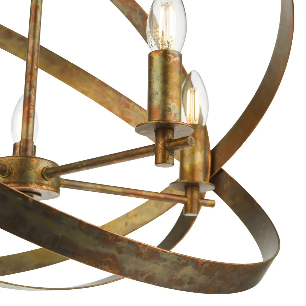 Nitya 5 Light Mottled Copper Pendant Ceiling Light