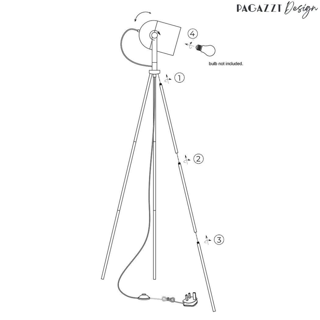 Noelle Strap Black Floor Lamp
