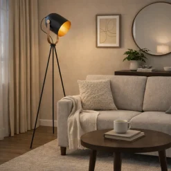 Noelle Strap Black Floor Lamp