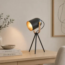 Noelle Strap Black Table Lamp