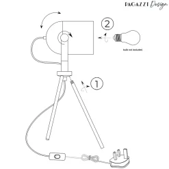 Noelle Strap Black Table Lamp