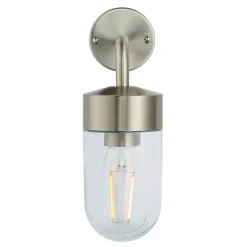 North Stainless Steel & Glass Outdoor Wall Light