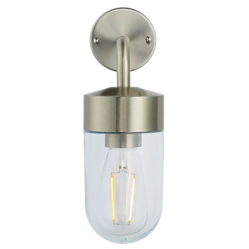North Stainless Steel & Glass Outdoor Wall Light