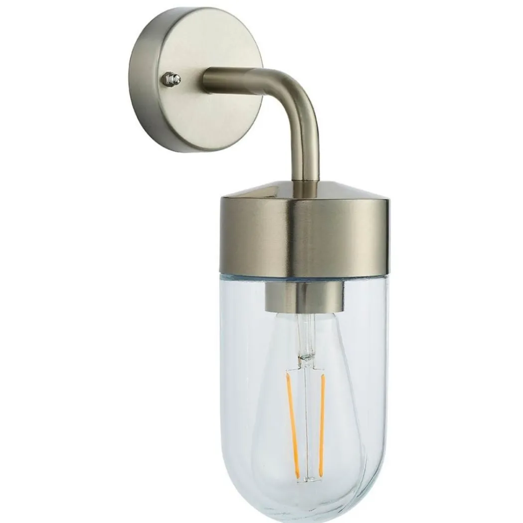 North Stainless Steel & Glass Outdoor Wall Light