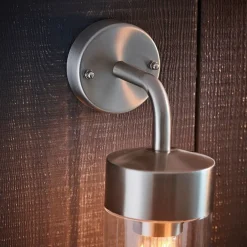 North Stainless Steel & Glass Outdoor Wall Light