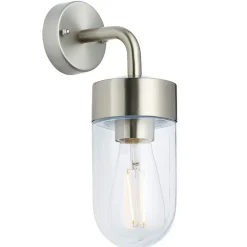 North Stainless Steel & Glass Outdoor Wall Light