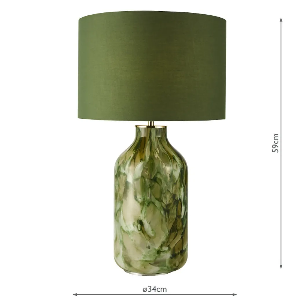 Nuria Green Glass Table Lamp