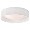 Nysa 3 Light Flush White Faux Silk Ceiling Light