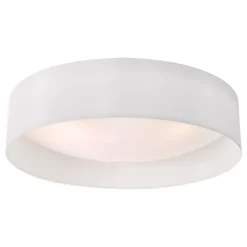 Nysa 3 Light Flush White Faux Silk Ceiling Light