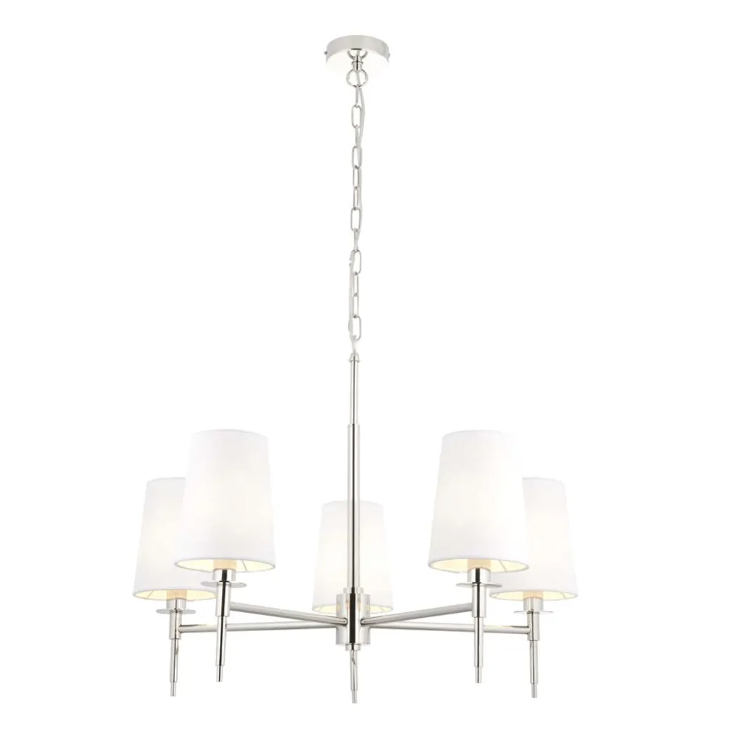 Obasi 5-Light Nickel Shaded Chandelier