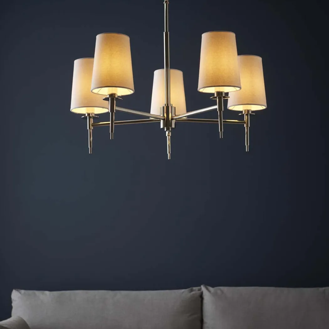 Obasi 5-Light Nickel Shaded Chandelier