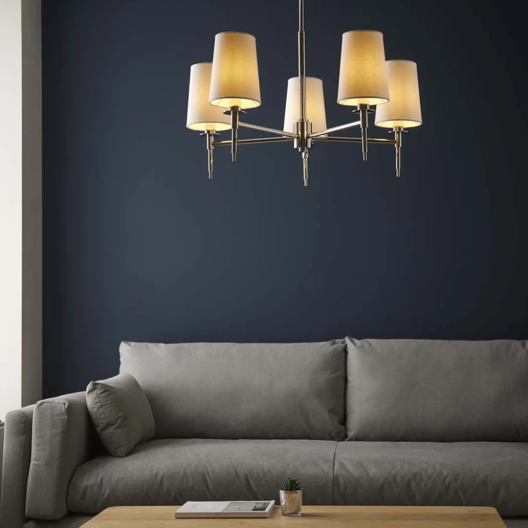Obasi 5-Light Nickel Shaded Chandelier
