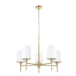 Obasi 5-Light Satin Brass Shaded Chandelier