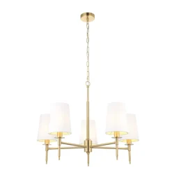 Obasi 5-Light Satin Brass Shaded Chandelier