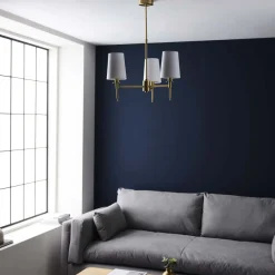 Obasi 3-Light Satin Brass Shaded Chandelier Ceiling Light