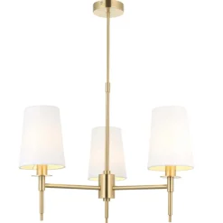 Obasi 3-Light Satin Brass Shaded Chandelier Ceiling Light