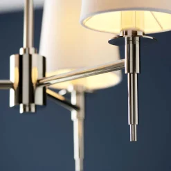 Obasi 3-Light Satin Nickel Shaded Chandelier Ceiling Light