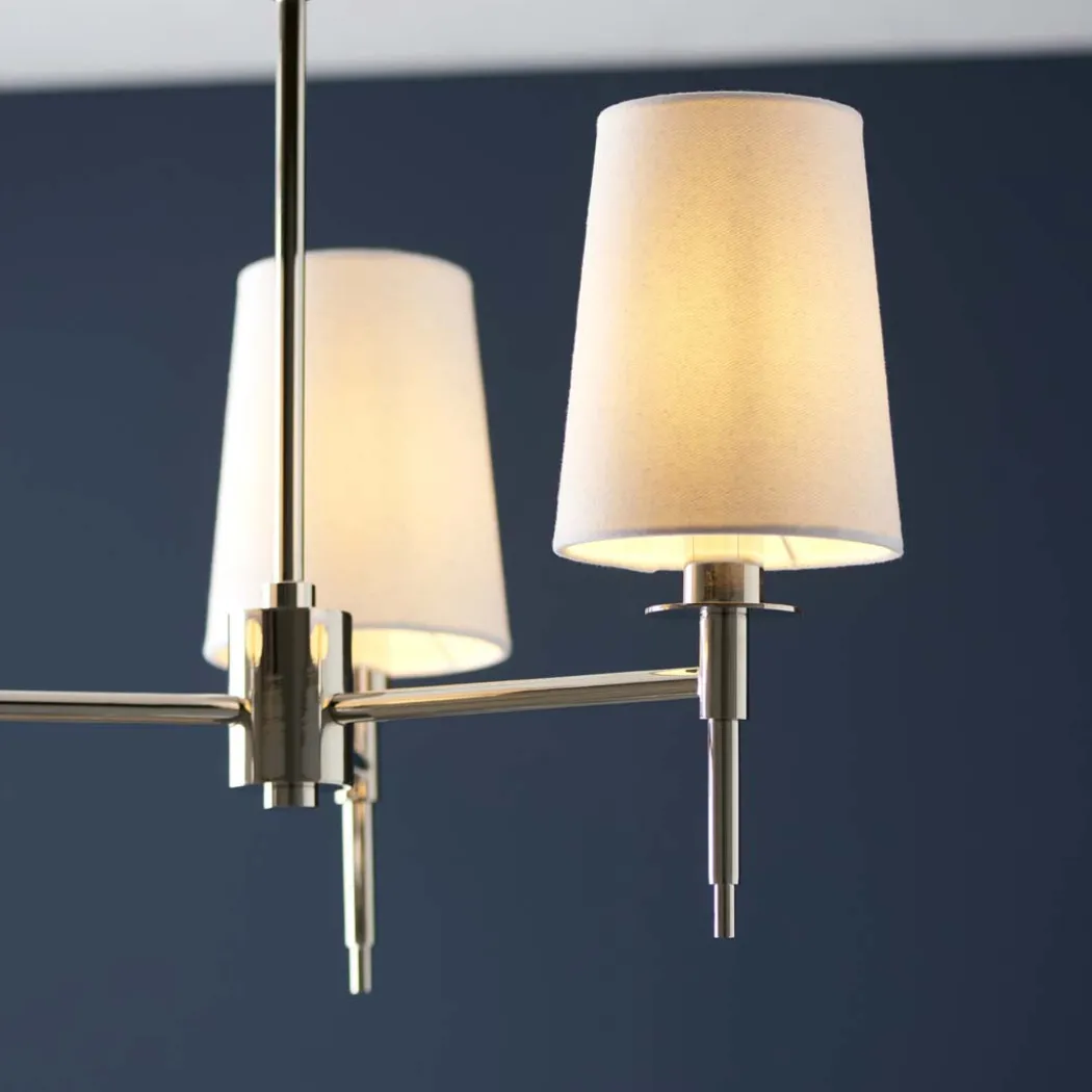 Obasi 3-Light Satin Nickel Shaded Chandelier Ceiling Light