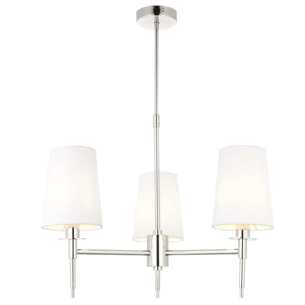 Obasi 3-Light Satin Nickel Shaded Chandelier Ceiling Light