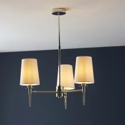 Obasi 3-Light Satin Nickel Shaded Chandelier Ceiling Light